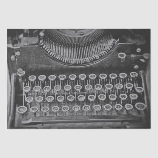 Antiek zwart-wit schrijfmachine Tissuepapier (Voorkant)
