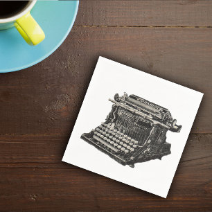 Antiek zwarte oude fashioned typemachine Servetten