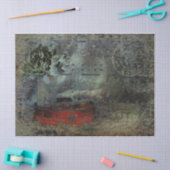  Antiek zwarte rode, oude papiervel muziek Tissuepapier (Craft)