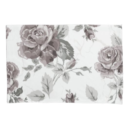 Antiek zwarte roze kussensloop (Voorkant-Links)