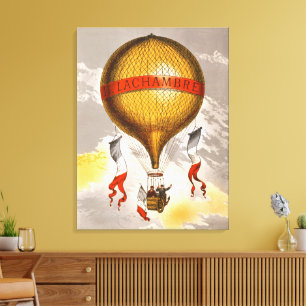 Antieke 1880 Lachambre-hete luchtballon Kunst Canvas Afdruk