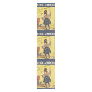 Antieke 1892 Chocolat Menier Franse Meisje Kunst Korte Tafelloper