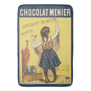 Antieke 1892 Chocolat Menier Franse Meisjes Kunst Badmat