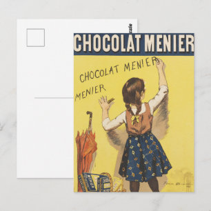 Antieke 1892 Chocolat Menier Franse Meisjes Kunst Briefkaart