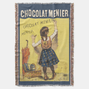 Antieke 1892 Chocolat Menier Franse Meisjes Kunst Deken