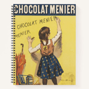 Antieke 1892 Chocolat Menier Franse Meisjes Kunst Notitieboek