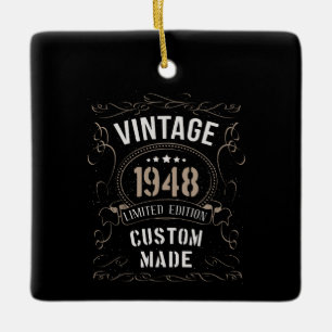 Antieke 1948 Limited Edition Op Maat Gemaakte Kaar Keramisch Ornament