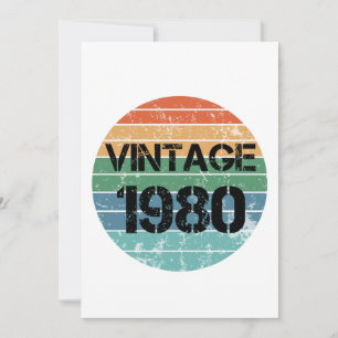 Antieke 1980 Verjaardagskaart Kaart
