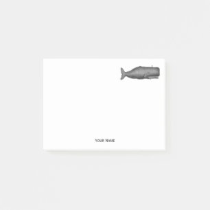 Antieke 19e-eeuwse walvistekening N Post-it® Notes