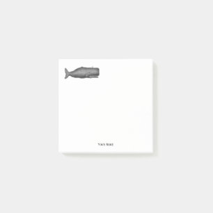 Antieke 19e-eeuwse walvistekening N Post-it® Notes