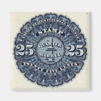 Antieke 25c Bieraccijnszegel Magneet