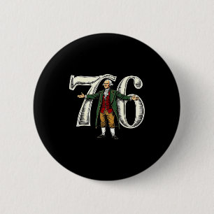 Antieke 6-7 7-6 George Washington 67 Zes Zeven Ame Ronde Button 5,7 Cm