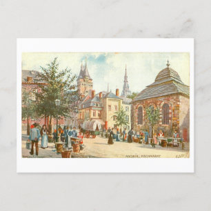 Antieke Aachen Duitsland Fischmarkt Briefkaart