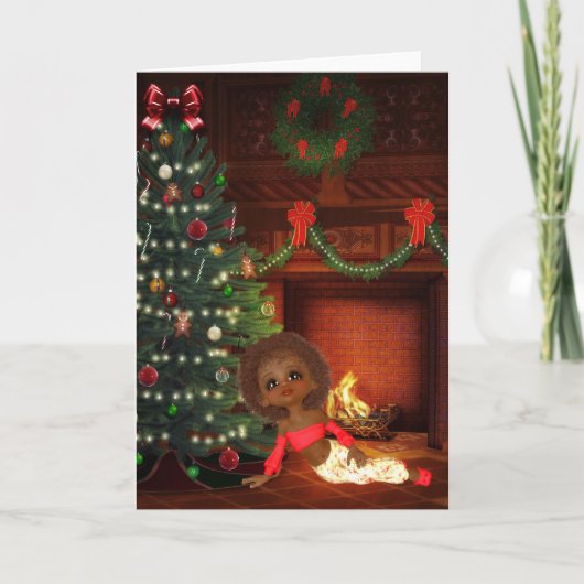 Antieke Afro-Amerikaanse kerstkaarten Kaart (Voorkant)