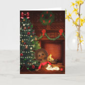 Antieke Afro-Amerikaanse kerstkaarten Kaart (Gele Bloem)