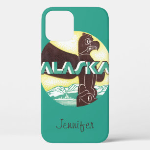 Antieke Alaska Reis Totempaal Adelaar Vogel iPhone 12 Hoesje
