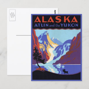 Antieke Alaska reisposter, Atlin en de Yukon Briefkaart