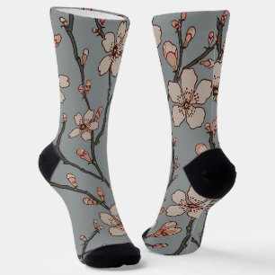 Antieke Amandelbloesem Art Nouveau Patroon Sokken