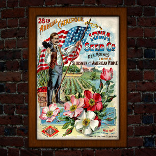 Antieke Amerikaanse Zaadcatalogus Reclame Poster