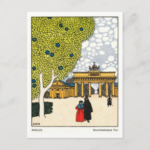 Antieke ansichtkaart van de Brandenburger Tor, Ber Briefkaart