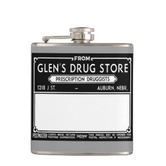 Antieke Apotheek Etiket Heupfles