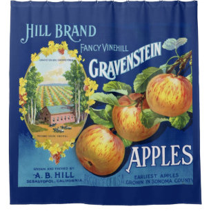 Antieke Apple krat label Douchegordijn