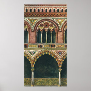 Antieke architectuur, Citadel in Pavia, Italië Poster