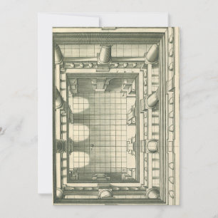 Antieke architectuur, perspectief van het atrium b kaart