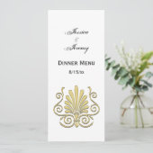 Antieke Art Deco Goud Plume Arabesk Kaart (Staand voorkant)