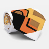 Antieke Art Deco Pochoir Jazz Geometrische Cirkels Stropdas (Opgerold)