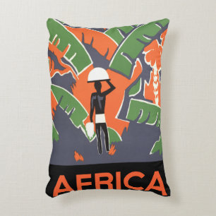 Antieke Art Deco-reis, inboorling in Afrikaanse ju Accent Kussen