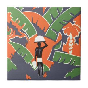 Antieke Art Deco-reis, inboorling in Afrikaanse ju Tegeltje