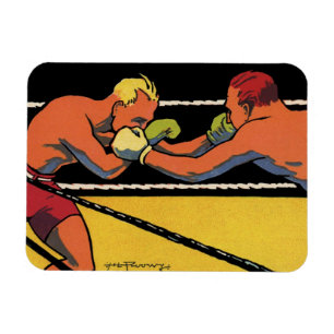 Antieke Art Deco sportboksen, boksers slaan Magneet
