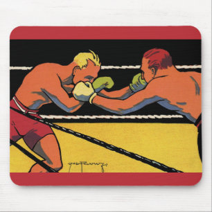 Antieke Art Deco sportboksen, boksers slaan Muismat
