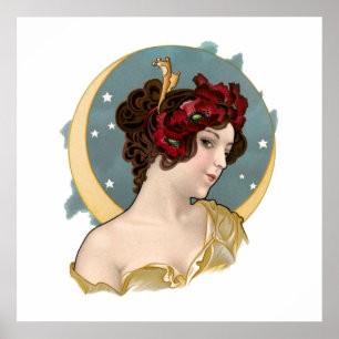 Antieke Art Nouveau 1902 Droomland Poster
