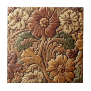 Antieke Art Nouveau Deco Majolica Bloemendecor Amb Tegeltje