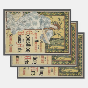 Antieke Art Nouveau, Exposition des Beaux Arts Inpakpapier Vel