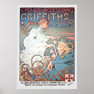 Antieke Art Nouveau Franse fietsadvertentie Poster