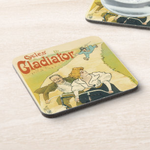 Antieke Art Nouveau, Gladiator Cycles fietsen Bier Onderzetter
