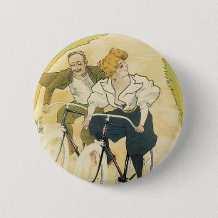 Antieke Art Nouveau, Gladiator Cycles fietsen Ronde Button 5,7 Cm