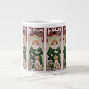 Antieke Art Nouveau Helm Cacao door Privat Livemon Extra Grote Beker