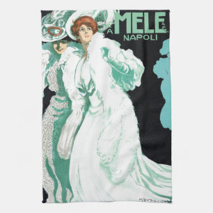 Antieke Art Nouveau, Italiaanse Mode, Elegante Vro Theedoek
