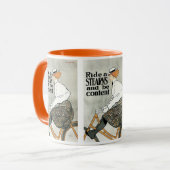 Antieke Art Nouveau, Ride a Sterns Bicycles fietse Mok (Voorkant links)