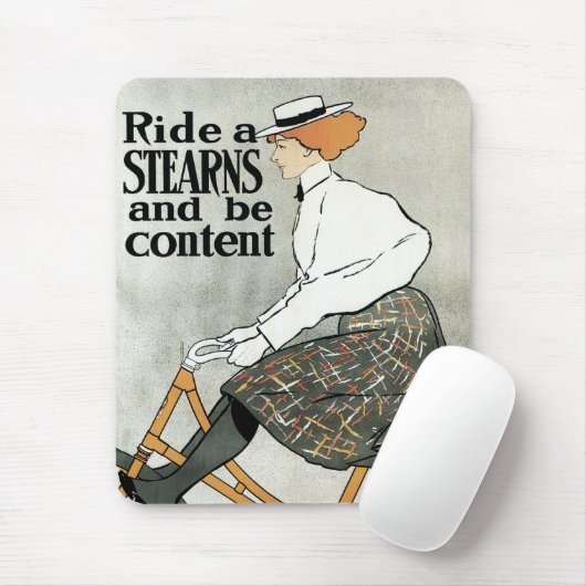 Antieke Art Nouveau, Ride a Sterns Bicycles fietse Muismat (Met muis)