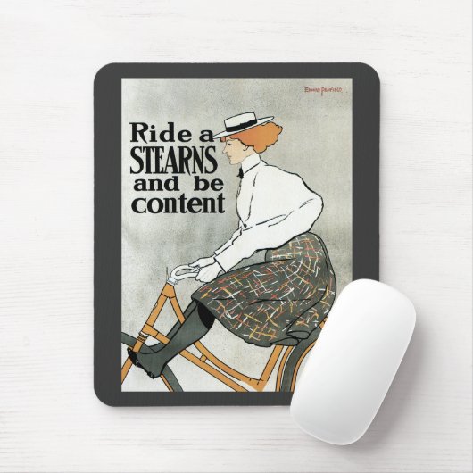 Antieke Art Nouveau, Ride a Sterns Bicycles fietse Muismat (Met muis)