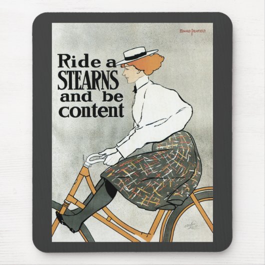 Antieke Art Nouveau, Ride a Sterns Bicycles fietse Muismat (Voorkant)