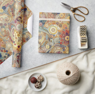 Antieke Art Nouveau stijl fijne kunst bloemschilde Cadeaupapier