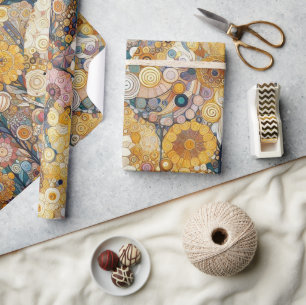 Antieke Art Nouveau stijl fijne kunst bloemschilde Cadeaupapier