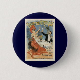 Antieke Art Nouveau, Taverne Olympia Restaurant Ronde Button 5,7 Cm