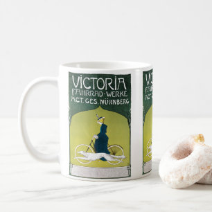 Antieke Art Nouveau, Victoria Fahrrad Werke, Rehm Koffiemok